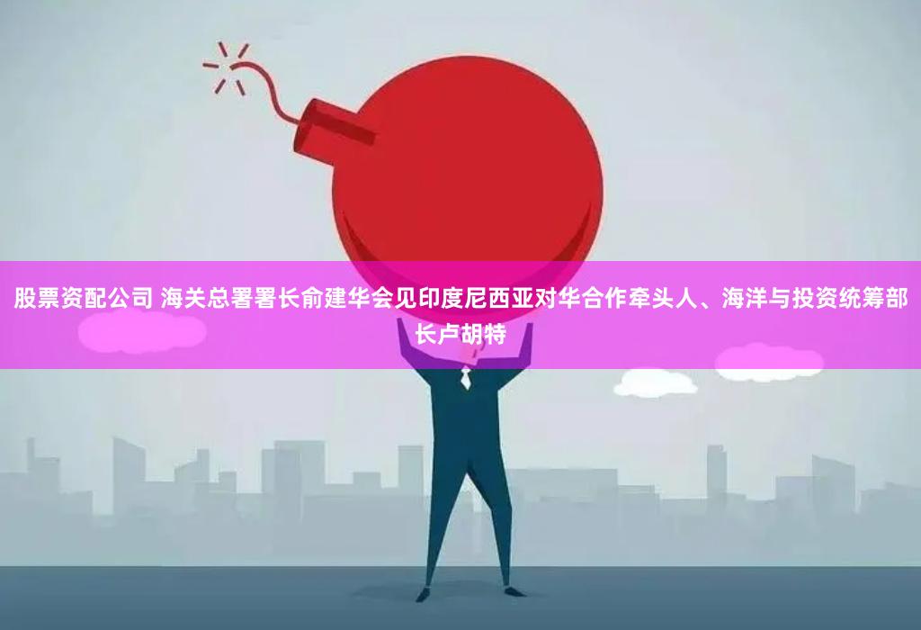 股票资配公司 海关总署署长俞建华会见印度尼西亚对华合作牵头人、海洋与投资统筹部长卢胡特