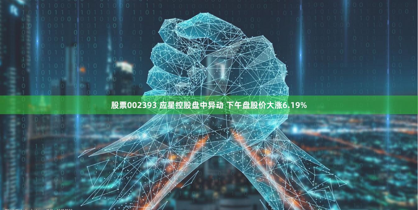 股票002393 应星控股盘中异动 下午盘股价大涨6.19%